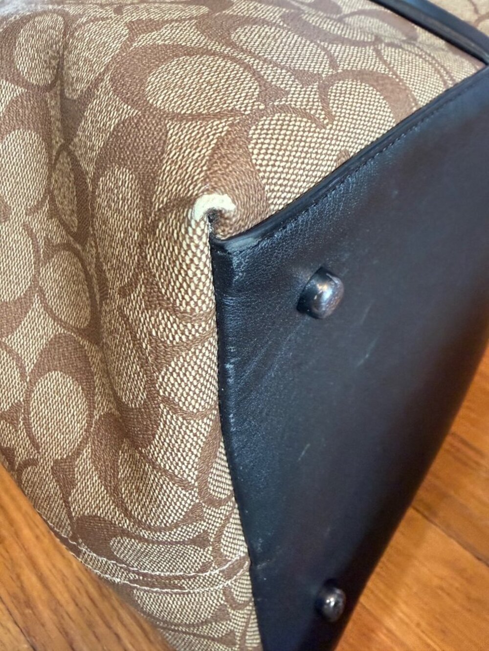 Coach Trekker Bag 52 Weekender Signature Canvas Brown Black - Picture 7 of 14